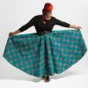 African Print Belted Maxi Skirt